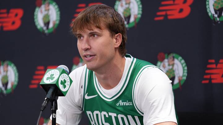 Sep 28, 2026; Boston, MA, USA; Boston Celtics guard Baylor Scheierman (55) talks to reporters during media day at Auerbach Center. Mandatory Credit: David Butler II-Imagn Images Sep 28, 2026; Boston, MA, USA; Boston Celtics guard Baylor Scheierman (55) talks to reporters during media day at Auerbach Center. Mandatory Credit: David Butler II-Imagn Images