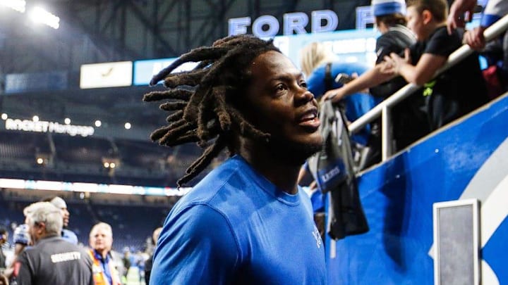 Detroit Lions quarterback Teddy Bridgewater runs off the field after 42-17 win over the Denver Broncos at Ford Field in Detroit on Saturday, Dec. 16, 2023.