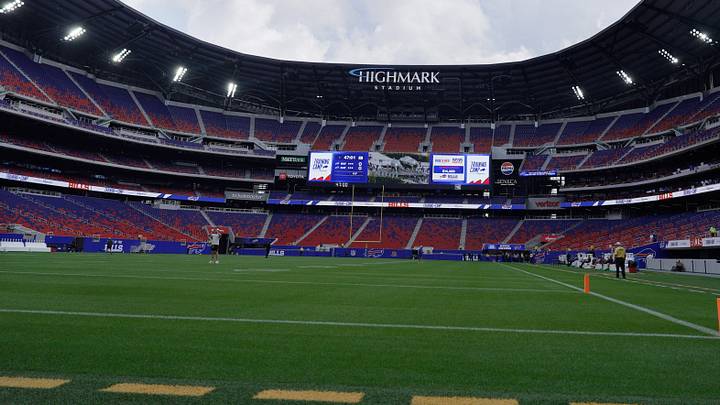 Clouds move over the top of Highmark Stadium in Orchard Park on Aug. 8, 2026. Clouds move over the top of Highmark Stadium in Orchard Park on Aug. 8, 2026.