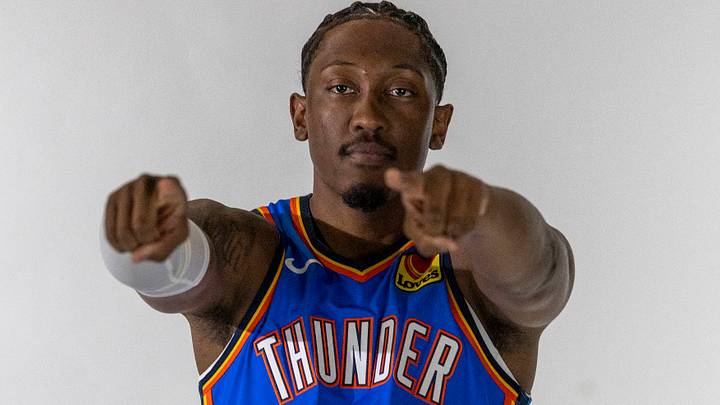 Sep 28, 2026; Oklahoma City, OK, USA; Oklahoma City Thunder guard/forward Jalen Williams (8) poses for a photo during the Oklahoma City Thunder Media Day at Paycom Center. Mandatory Credit: Alonzo Adams-Imagn Images Sep 28, 2026; Oklahoma City, OK, USA; Oklahoma City Thunder guard/forward Jalen Williams (8) poses for a photo during the Oklahoma City Thunder Media Day at Paycom Center. Mandatory Credit: Alonzo Adams-Imagn Images