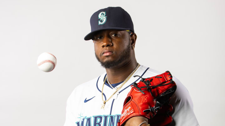 Seattle Mariners pitcher Gregory Santos poses for a portrait during photo day in February at Peoria Sports Complex. Seattle Mariners pitcher Gregory Santos poses for a portrait during photo day in February at Peoria Sports Complex.