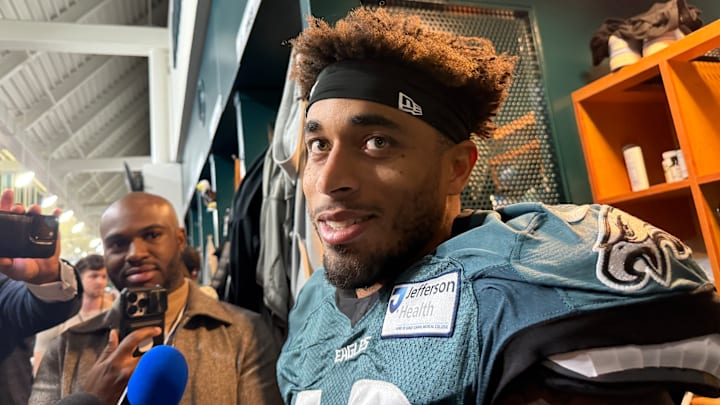 Jaire Alexander answers questions for the first time since joining the Eagles at the trade deadline.