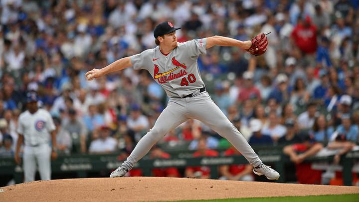 Aug 16, 2026; Chicago, Illinois, USA; St. Louis Cardinals pitcher Hunter Dobbins (40) pitches against the Chicago Cubs during the first inning at Wrigley Field. Mandatory Credit: Patrick Gorski-Imagn Images Aug 16, 2026; Chicago, Illinois, USA; St. Louis Cardinals pitcher Hunter Dobbins (40) pitches against the Chicago Cubs during the first inning at Wrigley Field. Mandatory Credit: Patrick Gorski-Imagn Images