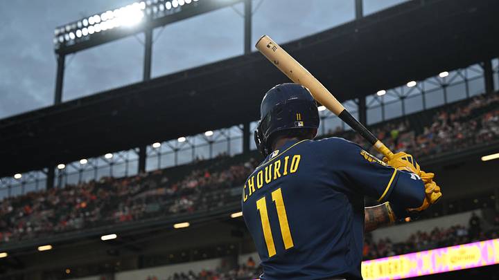 Sep 18, 2026; Baltimore, Maryland, USA; Milwaukee Brewers outfielder Jackson Chourio (11) warms up bat in the first inning against the Baltimore Orioles at Oriole Park at Camden Yards. Mandatory Credit: Jamie Sabau-Imagn Images Sep 18, 2026; Baltimore, Maryland, USA; Milwaukee Brewers outfielder Jackson Chourio (11) warms up bat in the first inning against the Baltimore Orioles at Oriole Park at Camden Yards. Mandatory Credit: Jamie Sabau-Imagn Images