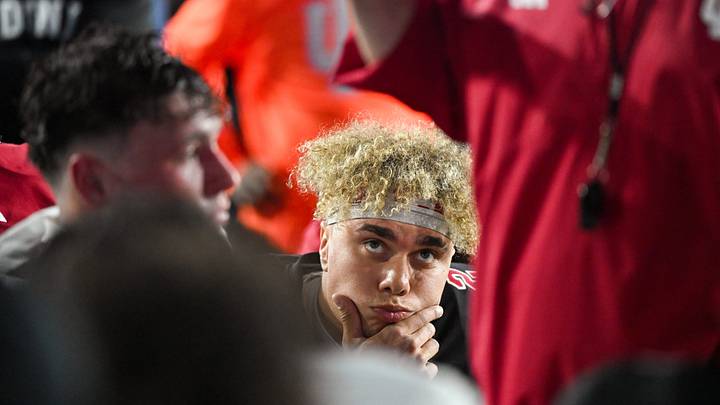Indiana Hoosiers quarterback Tayven Jackson (2) listens to head coach Curt Cignetti after the Indiana football spring game at Memorial Stadium on Thursday, April 18, 2024. Indiana Hoosiers quarterback Tayven Jackson (2) listens to head coach Curt Cignetti after the Indiana football spring game at Memorial Stadium on Thursday, April 18, 2024.