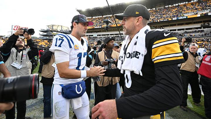 Oct 11, 2026; Pittsburgh, Pennsylvania, USA; Indianapolis Colts quarterback Daniel Jones (17) shakes hand with Pittsburgh Steelers quarterback Aaron Rodgers (8) after the game at Acrisure Stadium. Mandatory Credit: Barry Reeger-Imagn Images Oct 11, 2026; Pittsburgh, Pennsylvania, USA; Indianapolis Colts quarterback Daniel Jones (17) shakes hand with Pittsburgh Steelers quarterback Aaron Rodgers (8) after the game at Acrisure Stadium. Mandatory Credit: Barry Reeger-Imagn Images