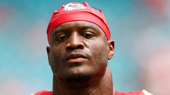 Sep 27, 2026; Miami Gardens, Florida, USA; Kansas City Chiefs running back Kenneth Walker III (9) looks on before a game against the Miami Dolphins at Hard Rock Stadium. Mandatory Credit: Nathan Ray Seebeck-Imagn Images
