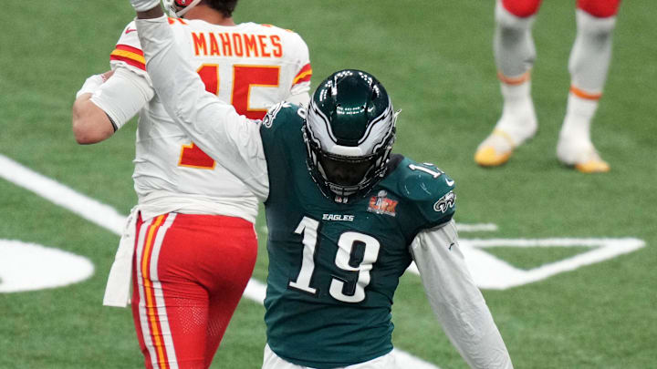 Josh Sweat of the Philadelphia Eagles is scheduled to be a free agent next month.