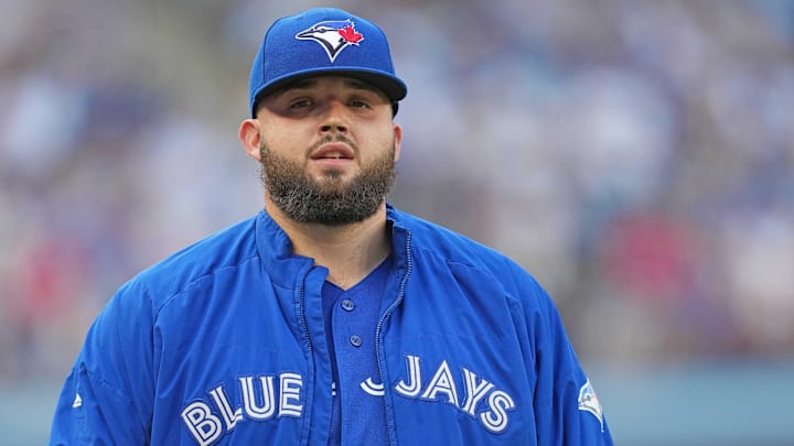 May 31, 2023; Toronto, Ontario, CAN; Toronto Blue Jays starting pitcher Alek Manoah (6) walks