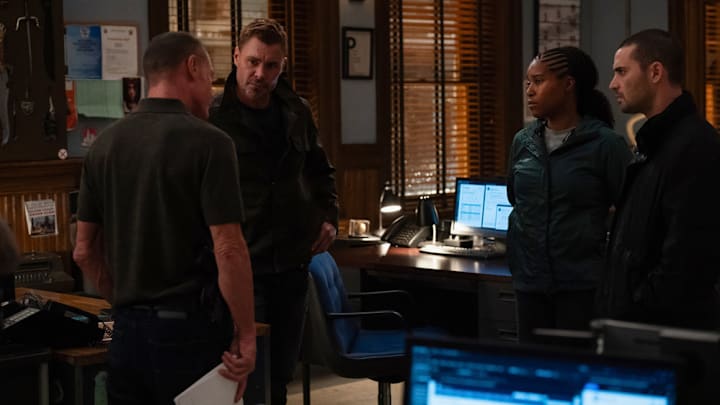CHICAGO P.D. -- "Water and Honey" Episode 12005 -- Pictured: (l-r) Patrick John Flueger as Officer Adam Ruzek, Toya Turner as Kiana Cook, Benjamin Levy Aguilar as Dante Torres