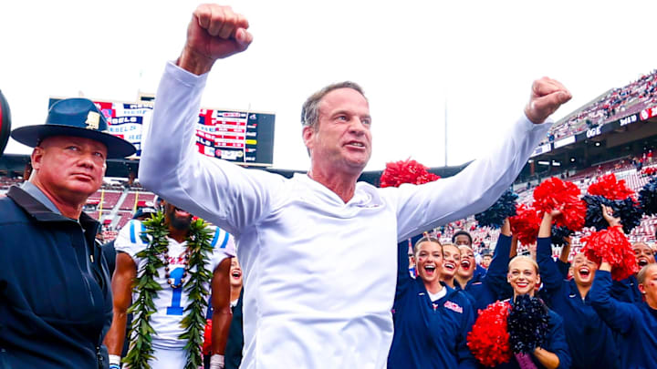 Ole Miss Rebels head coach Lane Kiffin is reportedly the Florida Gators' top choice in its coaching search. Ole Miss Rebels head coach Lane Kiffin is reportedly the Florida Gators' top choice in its coaching search.