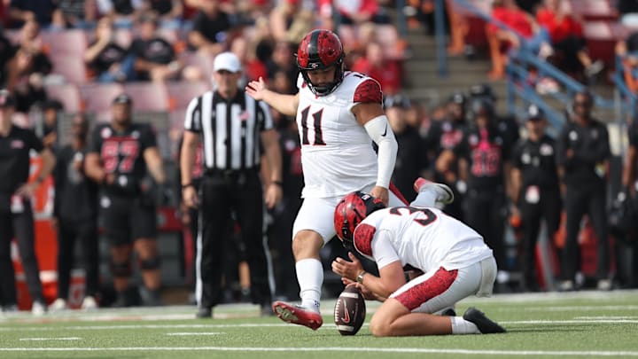 San Diego State Aztecs kicker Gabriel Plascencia (11).