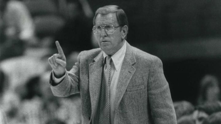 Unknown date, 1985 & location, USA: FILE PHOTO; Kansas State Wildcats head coach Jack Hartman on the sidelines . Mandatory Credit: Malcolm Emmons- Imagn Images Unknown date, 1985 & location, USA: FILE PHOTO; Kansas State Wildcats head coach Jack Hartman on the sidelines . Mandatory Credit: Malcolm Emmons- Imagn Images