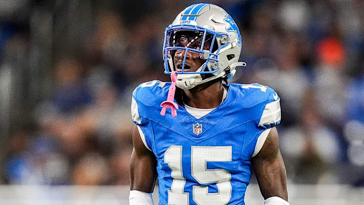 Detroit Lions cornerback Ennis Rakestraw Jr. (15). Detroit Lions cornerback Ennis Rakestraw Jr. (15).