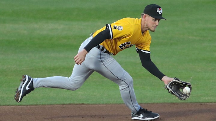 Erie shortstop Corey Joyce makes the stop on a ground ball by Akron RubberDucks' Gabriel Rodriguez in the second inning on Friday, April 7, 2023 in Akron, Ohio, at Canal Park.
Rubberducks 16 Erie shortstop Corey Joyce makes the stop on a ground ball by Akron RubberDucks' Gabriel Rodriguez in the second inning on Friday, April 7, 2023 in Akron, Ohio, at Canal Park.
Rubberducks 16
