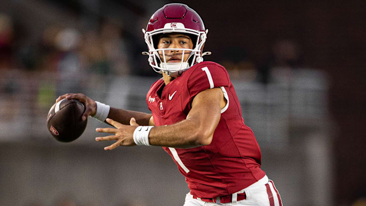 Harvard quarterback Jaden Craig (1) was named to the First Team All-Ivy after leading the Crimson to a 9-2 season.