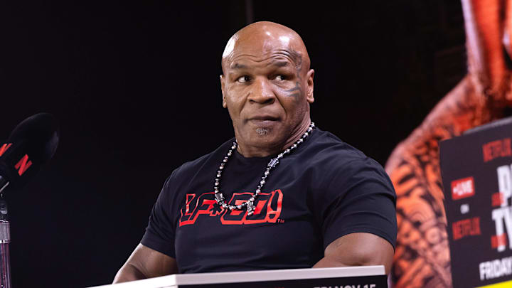 Mike Tyson vs Jake Paul press conference during Fanatics Fest in New York City on August 19, 2024.