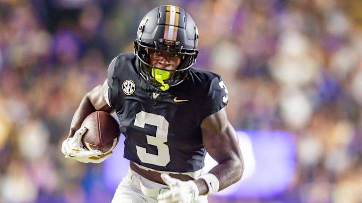 Quincy Skinner Jr. 3 scores a touchdown as the LSU Tigers take on the Vanderbilt Commodores. Nov 23, 2024; Baton Rouge, Louisiana, USA; at Tiger Stadium. Quincy Skinner Jr. 3 scores a touchdown as the LSU Tigers take on the Vanderbilt Commodores. Nov 23, 2024; Baton Rouge, Louisiana, USA; at Tiger Stadium.