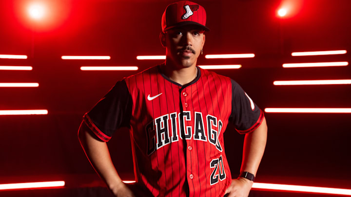 Miguel Vargas wears the new Chicago White Sox City Connect uniform. Miguel Vargas wears the new Chicago White Sox City Connect uniform.