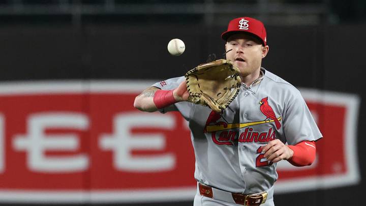 Apr 29, 2026; Pittsburgh, Pennsylvania, USA;  St. Louis Cardinals left fielder Nathan Church (27) gets the game ball after defeating the Pittsburgh Pirates at PNC Park. Mandatory Credit: Charles LeClaire-Imagn Images