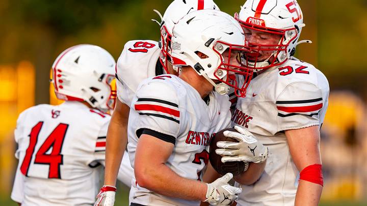 Center Grove High School senior Hudson Winkler (2) reacts after making a run into the end zone to score during the first half of an IHSAA varsity football game against Carmel High School, Friday, Sept. 4, 2026, at Carmel High School. Center Grove won a thriller, 36-34. Center Grove High School senior Hudson Winkler (2) reacts after making a run into the end zone to score during the first half of an IHSAA varsity football game against Carmel High School, Friday, Sept. 4, 2026, at Carmel High School. Center Grove won a thriller, 36-34.