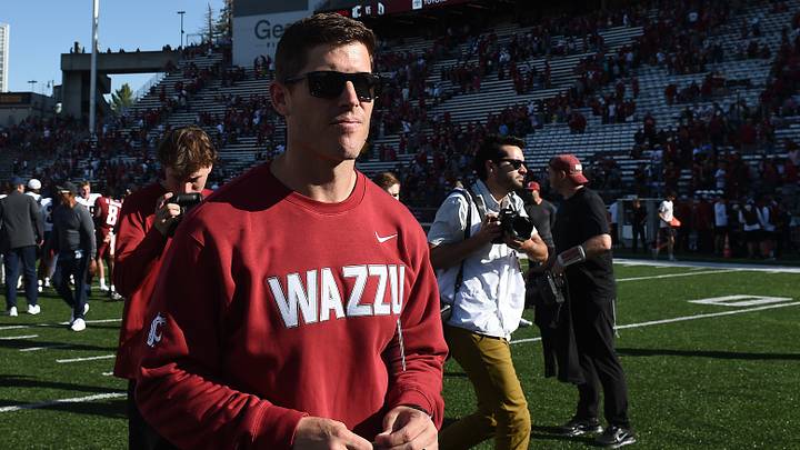 Washington State Cougars head coach Kirby Moore walks off the field after a game against the Duquesne Dukes at Gesa Field at Martin Stadium. Washington State Cougars head coach Kirby Moore walks off the field after a game against the Duquesne Dukes at Gesa Field at Martin Stadium.