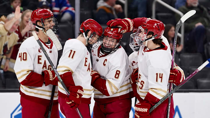 Lukas Gustafsson smiles after scoring a goal at TD Garden on Feb. 2, 2026. Lukas Gustafsson smiles after scoring a goal at TD Garden on Feb. 2, 2026.