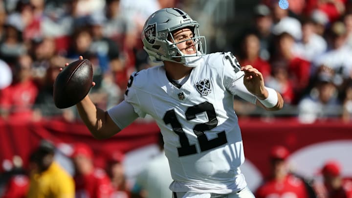 Las Vegas Raiders quarterback Aidan O'Connell.