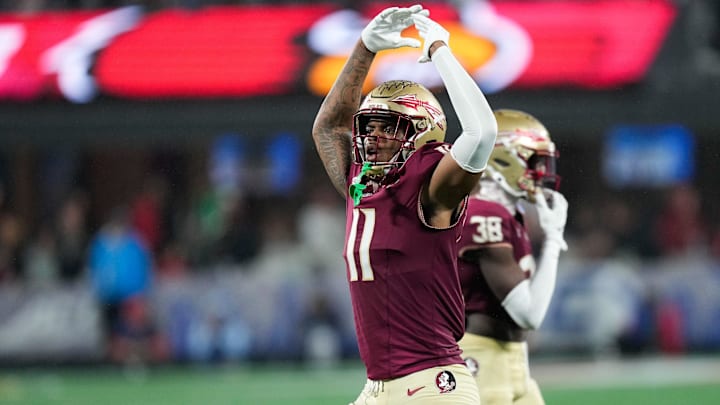 Dec 2, 2023; Charlotte, NC, USA; Florida State Seminoles defensive lineman Patrick Payton (11) reacts during the fourth quarter against the Louisville Cardinals at Bank of America Stadium. Mandatory Credit: Jim Dedmon-Imagn Images Dec 2, 2023; Charlotte, NC, USA; Florida State Seminoles defensive lineman Patrick Payton (11) reacts during the fourth quarter against the Louisville Cardinals at Bank of America Stadium. Mandatory Credit: Jim Dedmon-Imagn Images