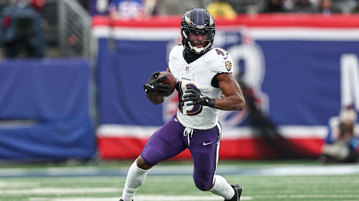 Baltimore Ravens running back Justice Hill.