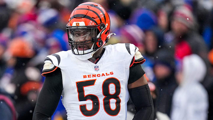 Cincinnati Bengals EDGE Joseph Ossai during the fourth quarter of the NFL Week 14 game between the Buffalo Bills and Bengals. Cincinnati Bengals EDGE Joseph Ossai during the fourth quarter of the NFL Week 14 game between the Buffalo Bills and Bengals.