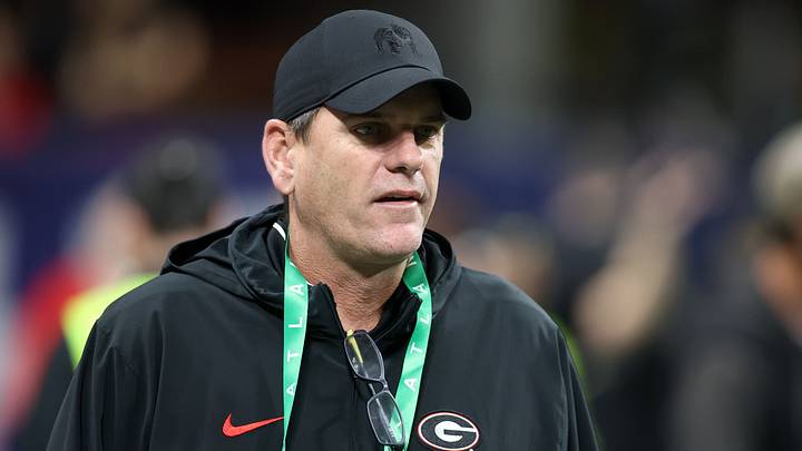 Dec 2, 2023; Atlanta, GA, USA; Georgia Bulldogs offensive coordinator Mike Bobo before the SEC Championship game against the Alabama Crimson Tide at Mercedes-Benz Stadium. Mandatory Credit: Brett Davis-USA TODAY Sports
