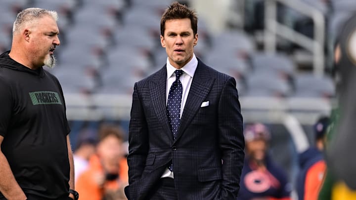 Tom Brady in pregame at Soldier Field prior to November's Bears-Packers game. Tom Brady in pregame at Soldier Field prior to November's Bears-Packers game.