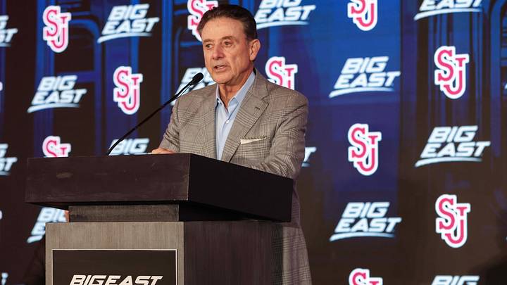 Oct 1, 2026; New York, NY, USA; St. John's Red Storm head coach Rick Pitino speaks at 2026 Big East Media Day at Marriott Marquis. Mandatory Credit: Wendell Cruz-Imagn Images Oct 1, 2026; New York, NY, USA; St. John's Red Storm head coach Rick Pitino speaks at 2026 Big East Media Day at Marriott Marquis. Mandatory Credit: Wendell Cruz-Imagn Images