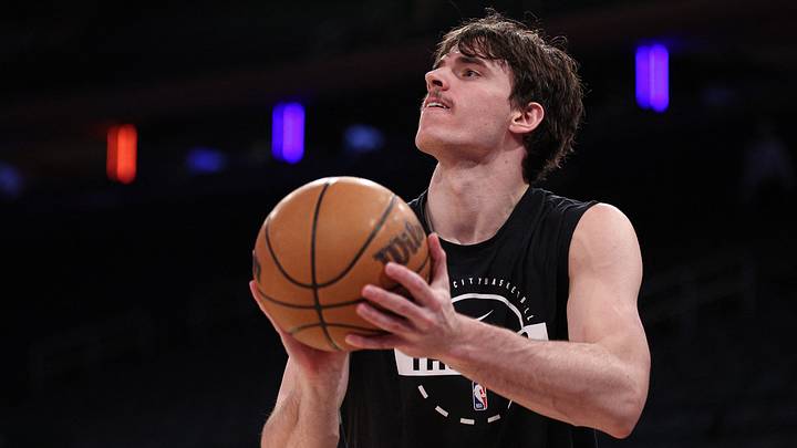 Mar 4, 2026; New York, New York, USA; Oklahoma City Thunder forward Brooks Barnhizer (23) warms up before the game against the New York Knicks at Madison Square Garden. Mar 4, 2026; New York, New York, USA; Oklahoma City Thunder forward Brooks Barnhizer (23) warms up before the game against the New York Knicks at Madison Square Garden.