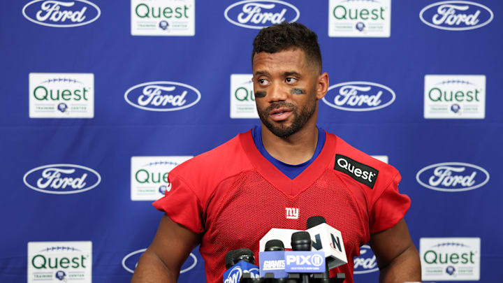 Russell Wilson at New York Giants Training Camp Russell Wilson at New York Giants Training Camp