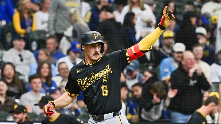 Apr 24, 2026; Milwaukee, Wisconsin, USA; Pittsburgh Pirates shortstop Konnor Griffin (6) reacts after hitting a solo home run in the third inning against the Milwaukee Brewers at American Family Field. Mandatory Credit: Benny Sieu-Imagn Images Apr 24, 2026; Milwaukee, Wisconsin, USA; Pittsburgh Pirates shortstop Konnor Griffin (6) reacts after hitting a solo home run in the third inning against the Milwaukee Brewers at American Family Field. Mandatory Credit: Benny Sieu-Imagn Images