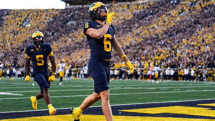 Michigan wide receiver JJ Buchanan runs into the end zone for a touchdown against Iowa during the second half Michigan wide receiver JJ Buchanan runs into the end zone for a touchdown against Iowa during the second half