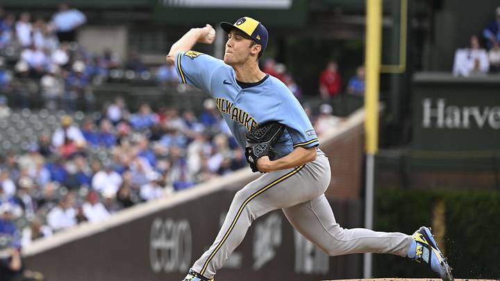 May 19, 2026; Chicago, Illinois, USA; Milwaukee Brewers pitcher Jacob Misiorowski (32) delivers the ball against the Chicago Cubs during the first inning at Wrigley Field. Mandatory Credit: Matt Marton-Imagn Images May 19, 2026; Chicago, Illinois, USA; Milwaukee Brewers pitcher Jacob Misiorowski (32) delivers the ball against the Chicago Cubs during the first inning at Wrigley Field. Mandatory Credit: Matt Marton-Imagn Images