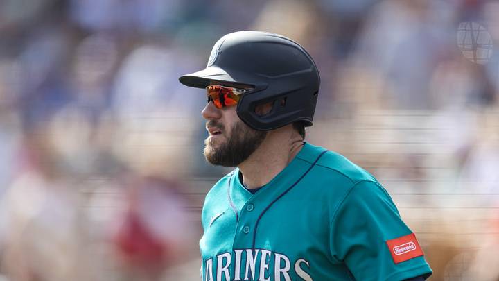 Feb 23, 2026; Phoenix, Arizona, USA; Seattle Mariners first baseman Patrick Wisdom against the Los Angeles Dodgers during a spring training game at Camelback Ranch-Glendale. Mandatory Credit: Mark J. Rebilas-Imagn Images Feb 23, 2026; Phoenix, Arizona, USA; Seattle Mariners first baseman Patrick Wisdom against the Los Angeles Dodgers during a spring training game at Camelback Ranch-Glendale. Mandatory Credit: Mark J. Rebilas-Imagn Images