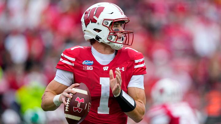 Wisconsin Badgers quarterback Colton Joseph. 