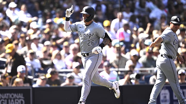Korey Lee celebrates his home run.