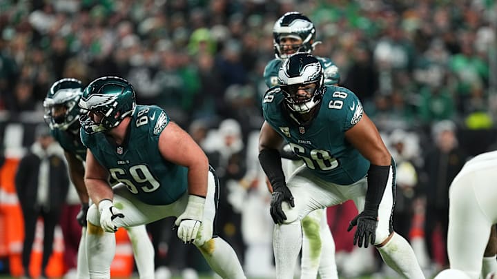 Landon Dickerson, Jordan Mailata, Jalen Hurts