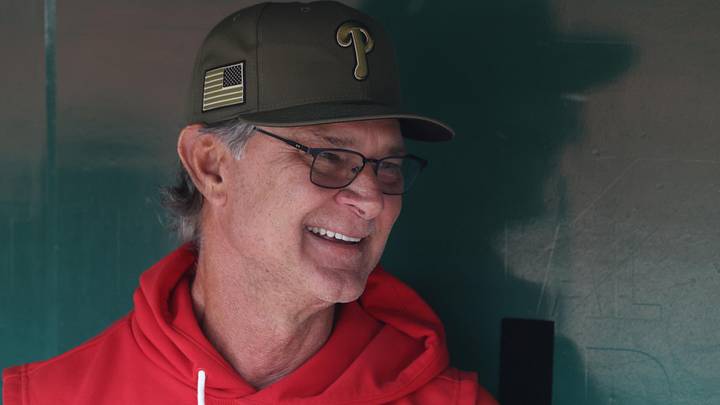 May 17, 2026; Pittsburgh, Pennsylvania, USA; Philadelphia Phillies bench coach Don Mattingly (8) reacts in the dugout before the game against the Pittsburgh Pirates at PNC Park. May 17, 2026; Pittsburgh, Pennsylvania, USA; Philadelphia Phillies bench coach Don Mattingly (8) reacts in the dugout before the game against the Pittsburgh Pirates at PNC Park.