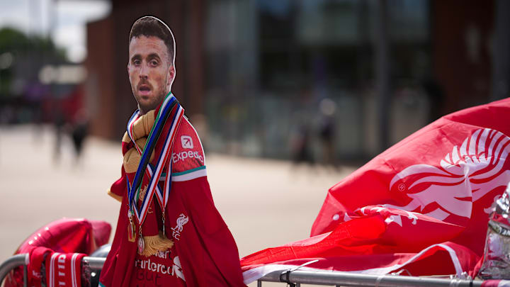 Diogo Jota, tragiquement célébré dans les travées d'Anfield.