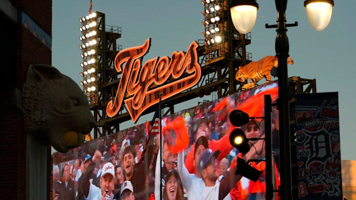 Detroit Tigers fans are seen on a screen during the ALDS Game 4 as the Detroit Tigers take on the Cleveland Guardians at Comerica Park in Downtown Detroit on Thursday, October 10, 2024.