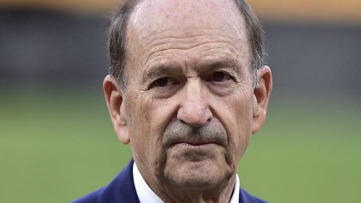Aug 24, 2019; St. Louis, MO, USA; St. Louis Cardinals chairman Bill Dewitt Jr. looks on during a ceremony prior to the start of a game against the Colorado Rockies during an MLB Players' Weekend game at Busch Stadium. Mandatory Credit: Jeff Curry-Imagn Images