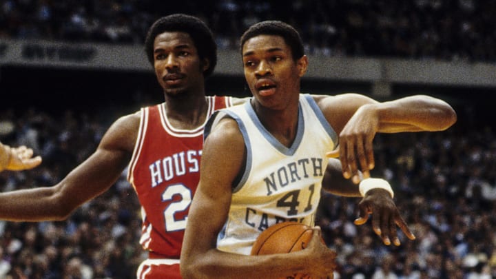 Mar 27, 1982; New Orleans, LA, USA; FILE PHOTO; North Carolina Tar Heels center Sam Perkins (41).
