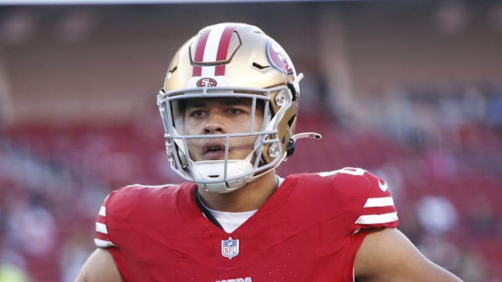 San Francisco 49ers tight end Cameron Latu (81)