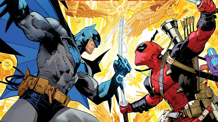 Cover to Batman/Deadpool #1 by Dan Mora, publishing in November. Image courtesy DC Comics